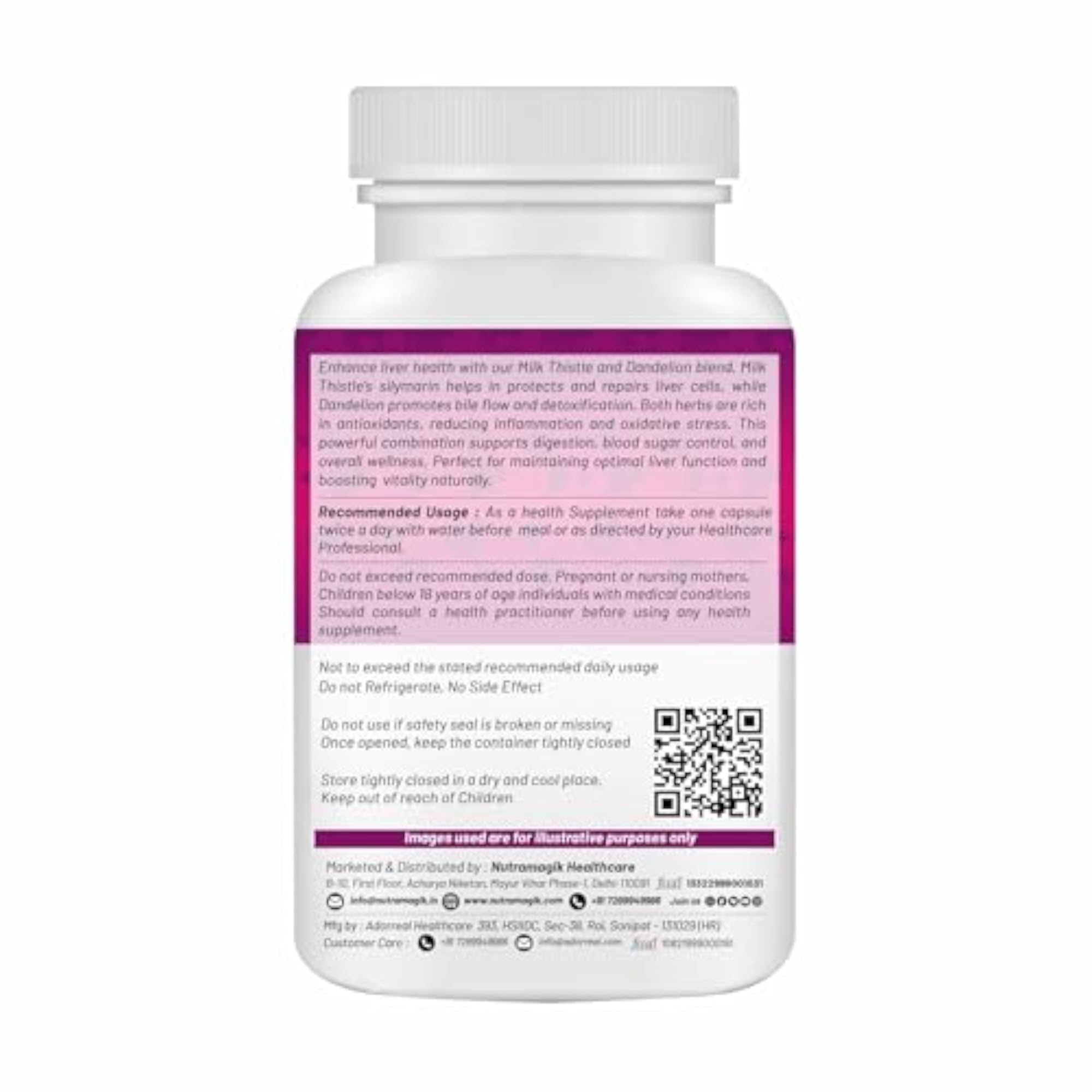 Milk Thistle with Dandelion Root Extract - 60 Capsules